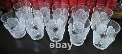 10 Lalique France Vntg Crystal Oak Leaf Chene Double Old Fashioned Tumbler Drink