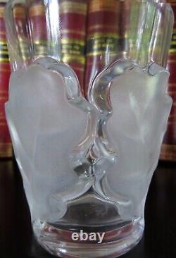 10 Lalique France Vntg Crystal Oak Leaf Chene Double Old Fashioned Tumbler Drink