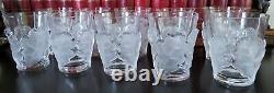 10 Lalique France Vntg Crystal Oak Leaf Chene Double Old Fashioned Tumbler Drink