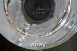 10 Lalique France Vntg Crystal Oak Leaf Chene Double Old Fashioned Tumbler Drink