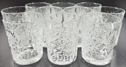 10 Libbey Hobstar Double Old Fashioned Set Clear Emboss Etch Whiskey Tumbler Lot