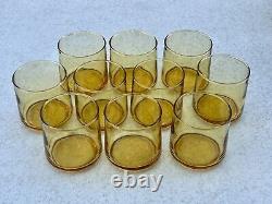 10 Libby Bolero Gold Amber Double Old Fashioned Glasses MCM 70's VTG 3 DIA 3 T
