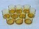 10 Libby Bolero Gold Amber Double Old Fashioned Glasses MCM 70's VTG 3 DIA 3 T