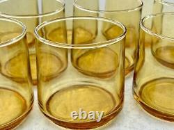 10 Libby Bolero Gold Amber Double Old Fashioned Glasses MCM 70's VTG 3 DIA 3 T