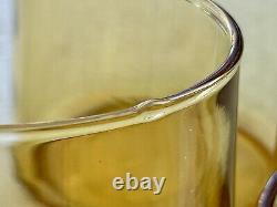 10 Libby Bolero Gold Amber Double Old Fashioned Glasses MCM 70's VTG 3 DIA 3 T