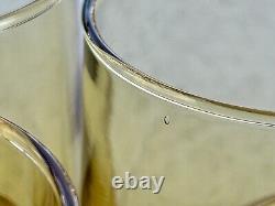 10 Libby Bolero Gold Amber Double Old Fashioned Glasses MCM 70's VTG 3 DIA 3 T