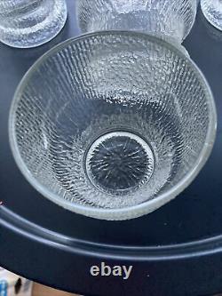 10 Mid Century Vintage Indiana Glass Crystal Ice Double Old Fashioned Glasses