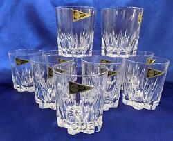 10 Pieces RCR Royal Crown Rock Gala Double Old Fashioned Glass Crystal Italy