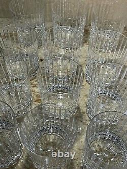 12 Baccarat Crystal Harmonie Double Old Fashioned Glasses 4 1/8 Double Signed