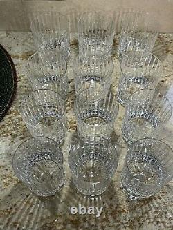 12 Baccarat Crystal Harmonie Double Old Fashioned Glasses 4 1/8 Double Signed