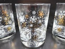 12 Dansk Snowflake Double Old Fashioned Glasses Set 4.25 White Gold Tumbler Lot
