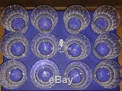 12 St Louis Crystal Tommy pattern Double Old Fashioned Glasses In Box