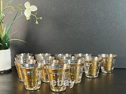 13 Culver 3 1/2 Coronet Double Old Fashioned Bar Glasses
