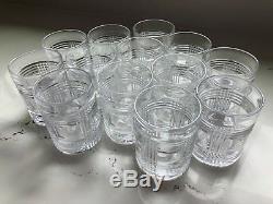 13 RALPH LAUREN HOME Glen Plaid Whiskey Double Old Fashioned Crystal Glasses