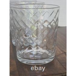13pc Clear Glassware Set Lattice Basketweave Highball & Double Old Fashioned