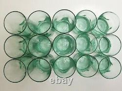 15 Crisa Libbey Impressions Sea Green (8) Coolers (7) Double Old Fashioned Set