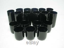 18 Libbey Metropolitan Black Amethyst Tumblers & Double Old Fashioned Glasses
