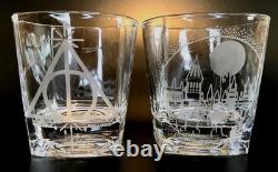(192) Harry Potter Set Of 4 Whiskey Double Old Fashioned Glasses MINT