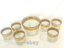 1960s Culver Glass Tyrol Double Old Fashioned Rocks Glasses, Ice Bucket & Rack