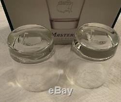 2019 MASTERS FINE ITALIAN CRYSTAL Double Old Fashioned GLASSES SET OF 2 Flag