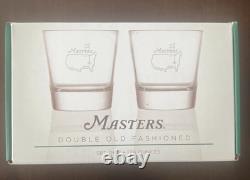 2025 Masters ITALIAN CRYSTAL Double Old Fashioned Glasses Set Of 2 12.5 oz FLAG