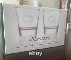 2025 Masters ITALIAN CRYSTAL Double Old Fashioned Glasses Set Of 2 12.5 oz FLAG