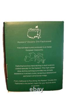 2025 Masters ITALIAN CRYSTAL Double Old Fashioned Glasses Set Of 2 12.5 oz FLAG