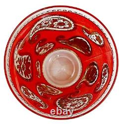 22K Gold Culver Red Paisley Double Old Fashioned Glasses Set of 6