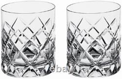 2Pcs 3-1/43-3/4 11.8Oz Hand Crafted Modern Clear Double Old Fashioned Glasses