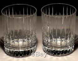 2 BACCARAT CRYSTAL HARMONIE #2 DOUBLE OLD FASHIONED TUMBLERS 4 1/8 12 oz