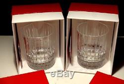 2 BACCARAT CRYSTAL HARMONIE DOUBLE OLD FASHIONED TUMBLERS 4 1/8 MINT 12.2 oz