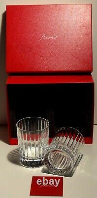 2 Baccarat Crystal Harmonie Double Old Fashioned Glasses 4 1/8 Double Signed