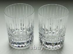 2 Baccarat Crystal Harmonie Double Old Fashioned Glasses 4 1/8 Signed