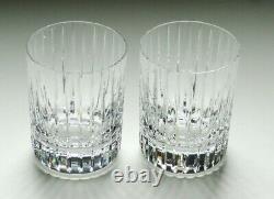 2 Baccarat Crystal Harmonie Double Old Fashioned Glasses 4 1/8 Signed