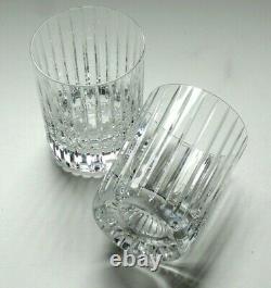 2 Baccarat Crystal Harmonie Double Old Fashioned Glasses 4 1/8 Signed