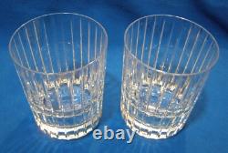 2 Baccarat Crystal Harmonie Pattern Double Old Fashioned Whisky Glasses 4 1/8