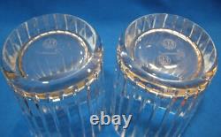 2 Baccarat Crystal Harmonie Pattern Double Old Fashioned Whisky Glasses 4 1/8