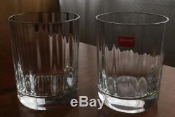 2 Baccarat Crystal Montaigne Optic Tumblers Double Old Fashioned Glasses 12Oz 4