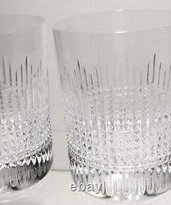 2 Baccarat Crystal Nancy Double Old Fashioned Tumbler Glasses Signed 4 1/8