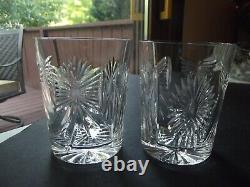 2 Double Old Fashioned Tumbler Glass 4-3/8 Waterford Crystal Millennium 5 Toast