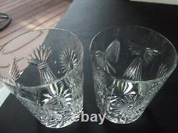 2 Double Old Fashioned Tumbler Glass 4-3/8 Waterford Crystal Millennium 5 Toast