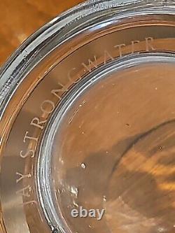2 Jay Strongwater Hudson Double Old Fashion Glasses Gray-Silver enameled jeweled