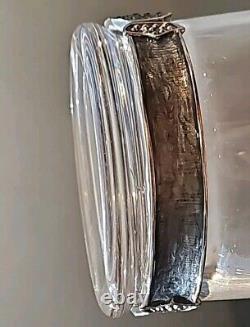 2 Jay Strongwater Hudson Double Old Fashion Glasses Gray-Silver enameled jeweled
