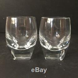2 Moser Crystal Bar Ice Bottom Double Old Fashioned Rocks Whiskey Glasses