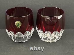 2 New Perfect Waterford Crystal Mixology Talon Red Double Old Fashioned Tumblers