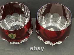 2 New Perfect Waterford Crystal Mixology Talon Red Double Old Fashioned Tumblers