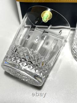 2 New Waterford Crystal Happy Birthday Double Old Fashioned Tumbler Glasses