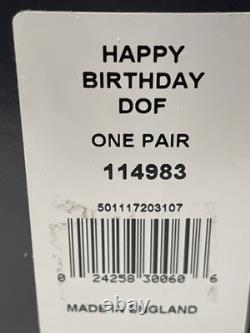 2 New Waterford Crystal Happy Birthday Double Old Fashioned Tumbler Glasses