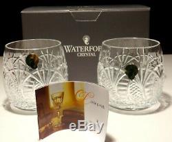 2 New Waterford Crystal Seahorse Double Old Fashioned Glasses Made In Ireland