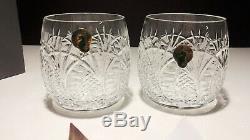 2 New Waterford Crystal Seahorse Double Old Fashioned Glasses Made In Ireland